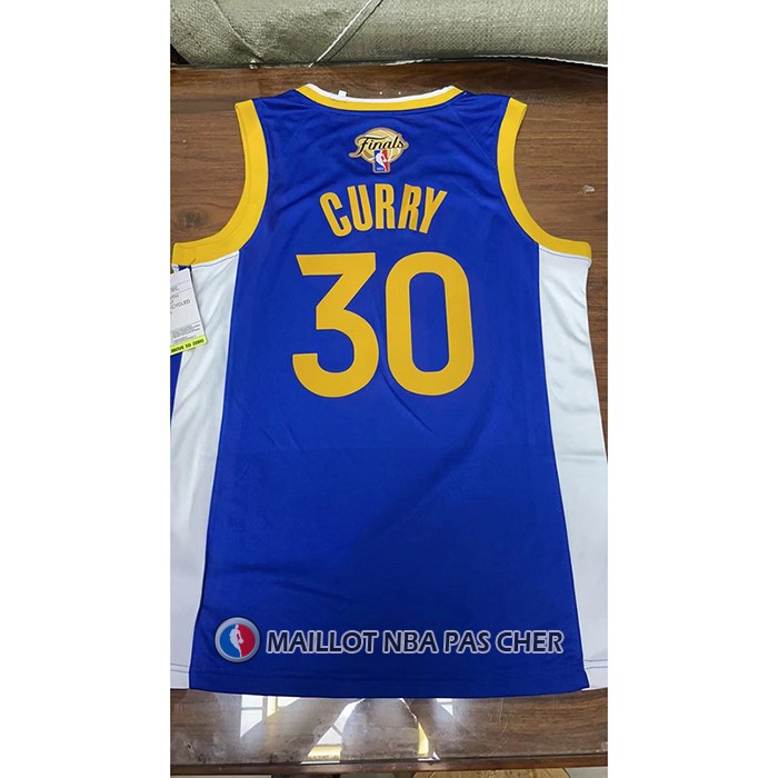 Maillot Golden State Warriors Stephen Curry NO 30 Icon 2022 NBA Finals Bleu